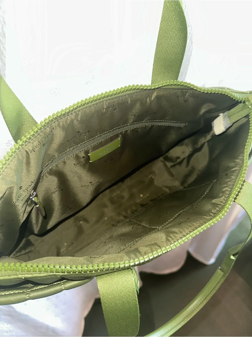kate spade Quilted Olive Tote in Green